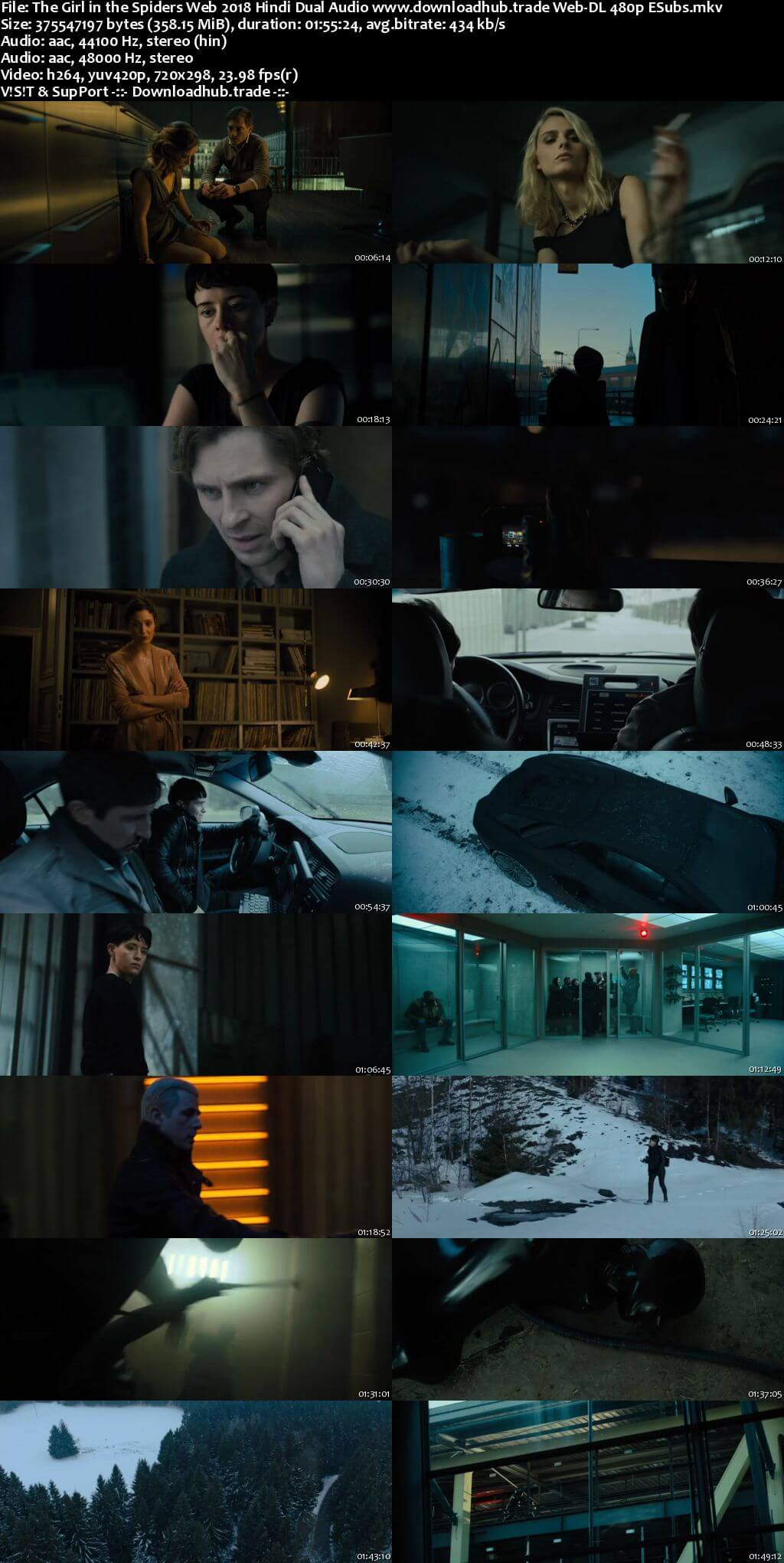 The Girl in the Spiders Web 2018 Hindi Dual Audio 350MB Web-DL 480p ESubs