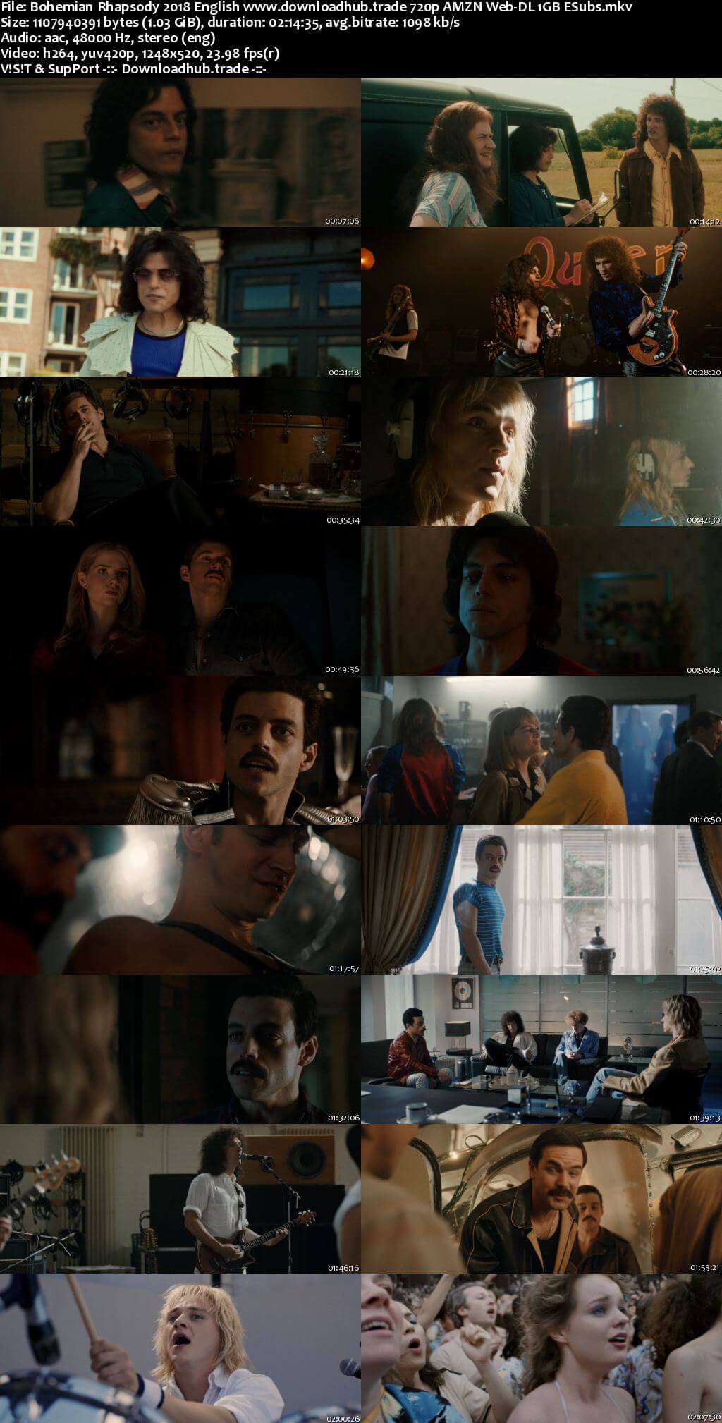 Bohemian Rhapsody 2018 English 720p AMZN Web-DL 1GB ESubs