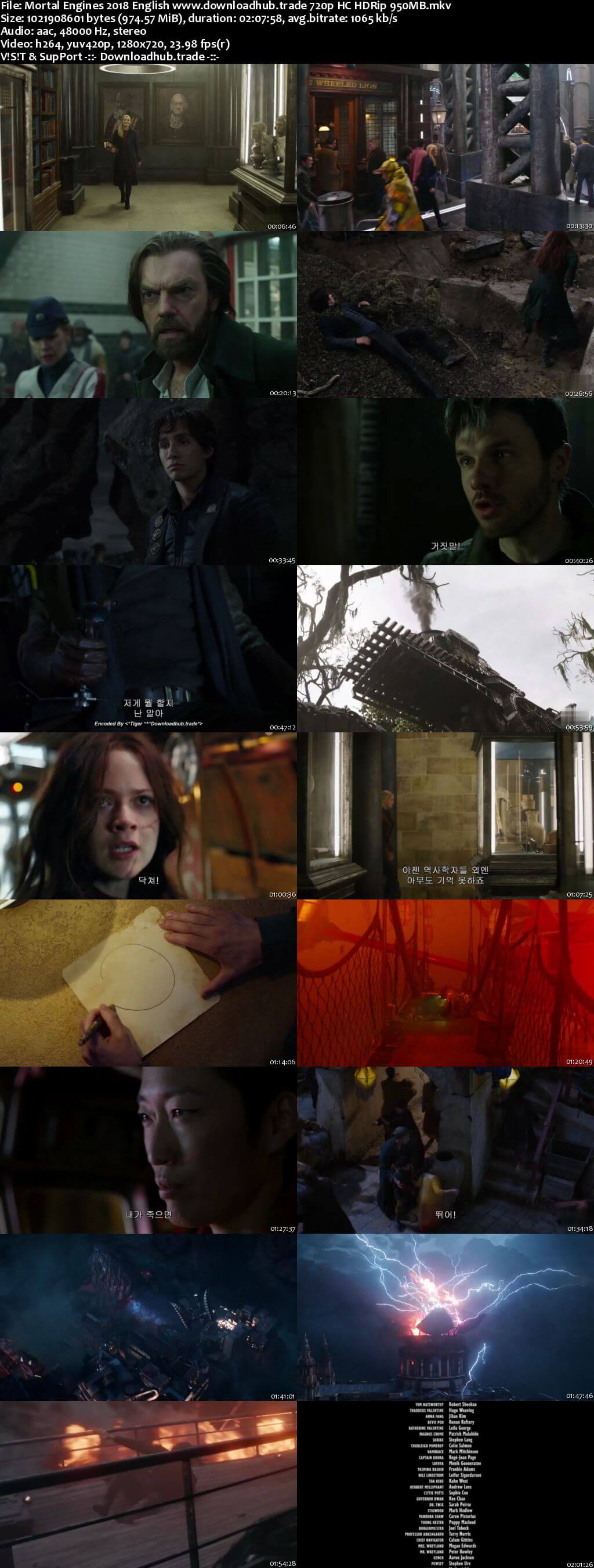 Mortal Engines 2018 English 720p HC HDRip 950MB