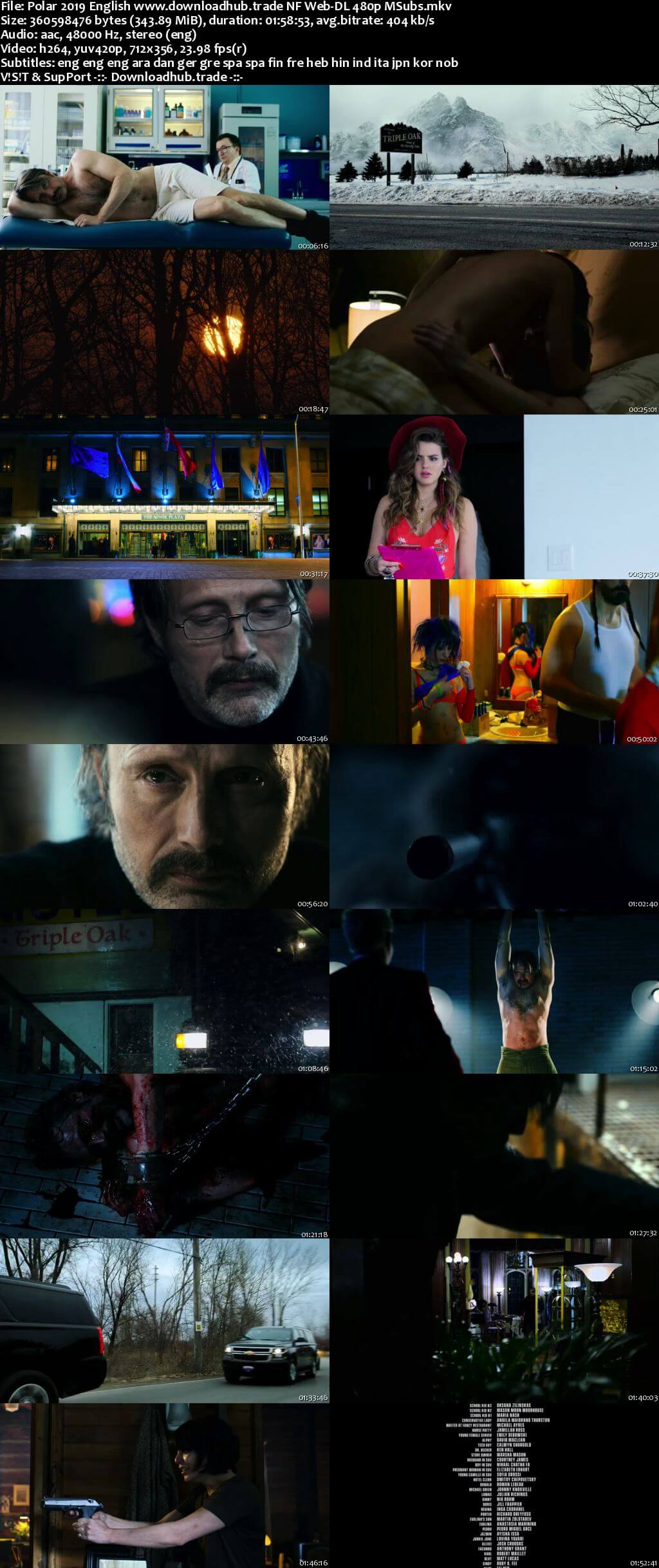 Polar 2019 English 300MB NF Web-DL 480p MSubs