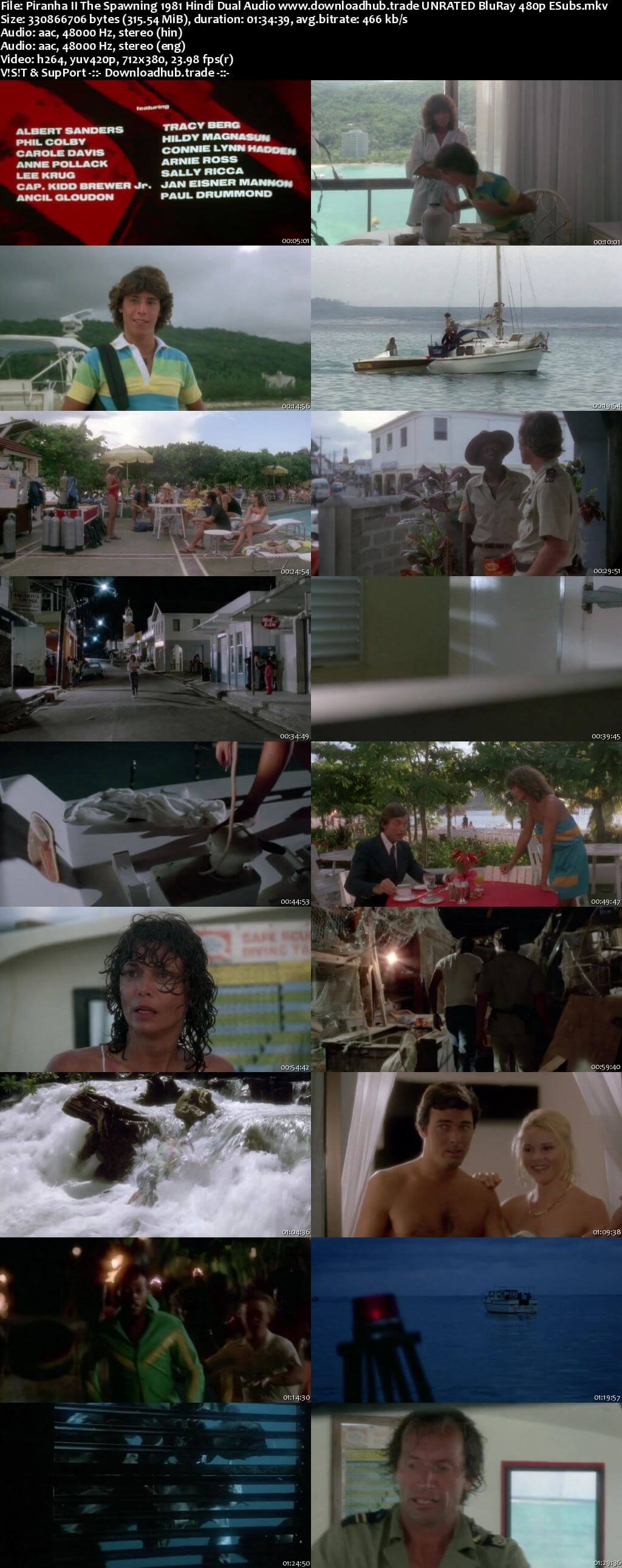 Piranha II The Spawning 1981 Hindi Dual Audio 300MB UNRATED BluRay 480p ESubs Piranha II The Spawning 1981 Hindi Dual Audio 300MB UNRATED BluRay 480p ESubs