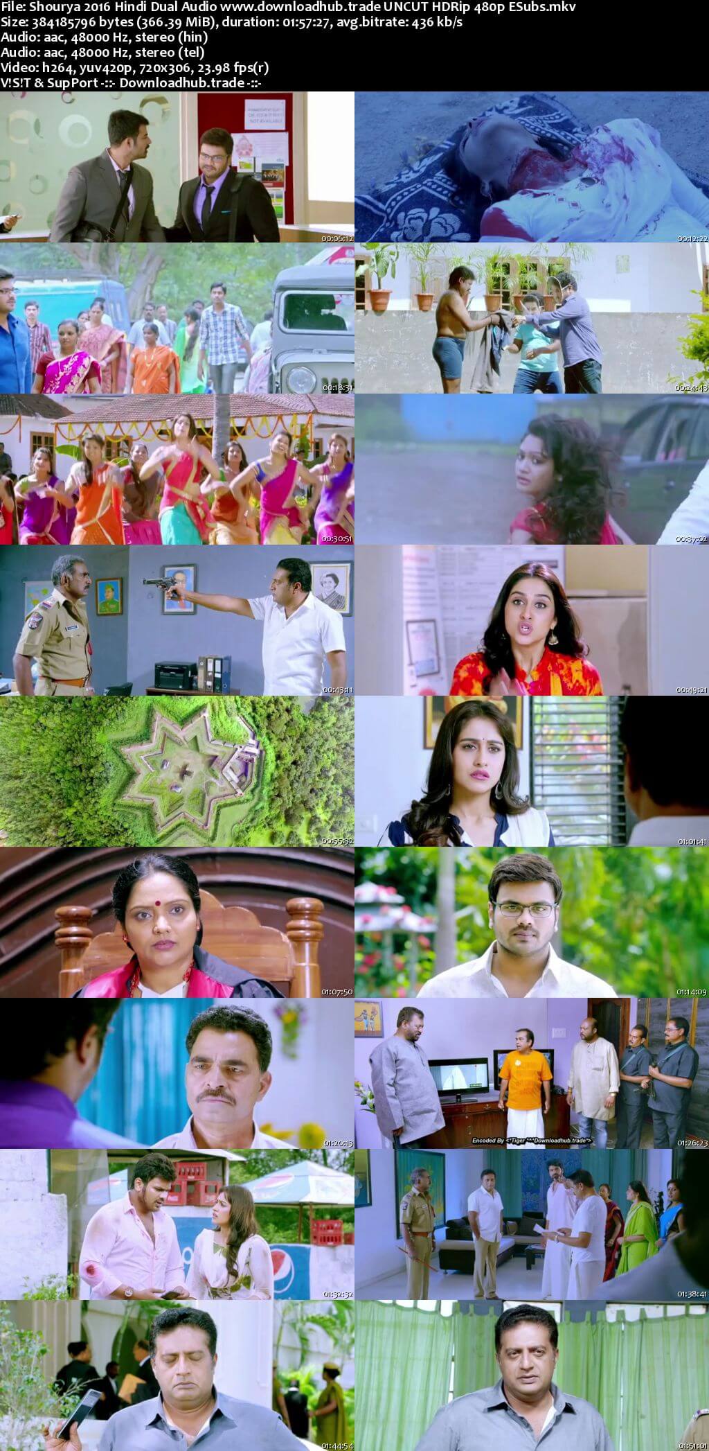 Shourya 2016 Hindi Dual Audio 350MB UNCUT HDRip 480p ESubs