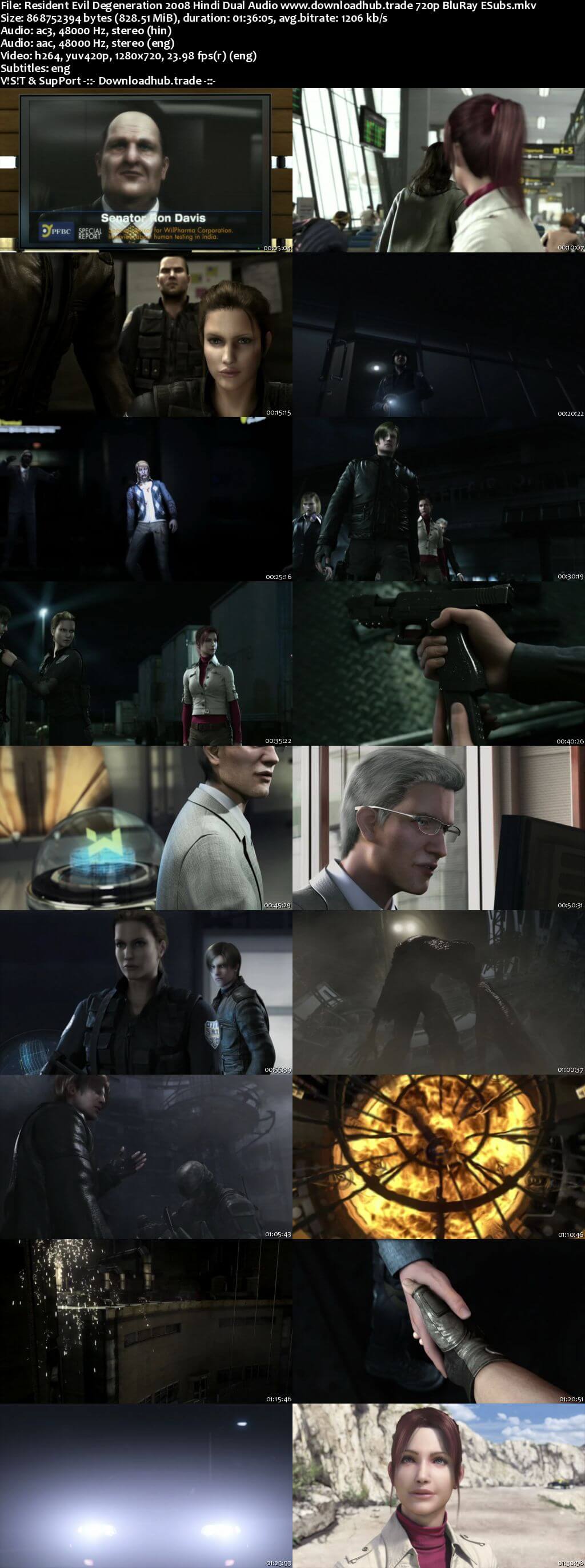 Resident Evil Degeneration 2008 Hindi Dual Audio 720p BluRay ESubs