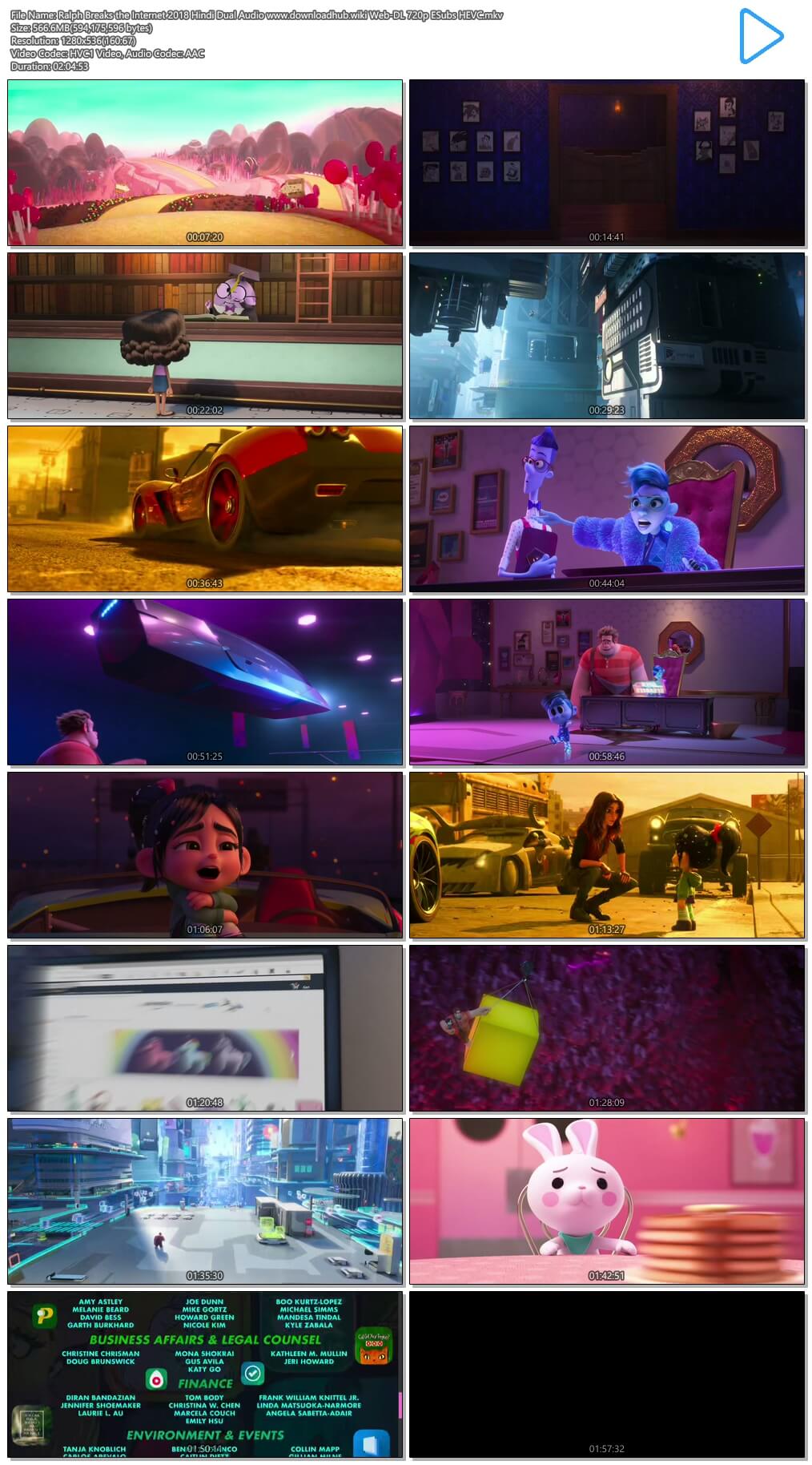 Ralph Breaks the Internet 2018 Hindi Dual Audio 550MB Web-DL 720p ESubs HEVC