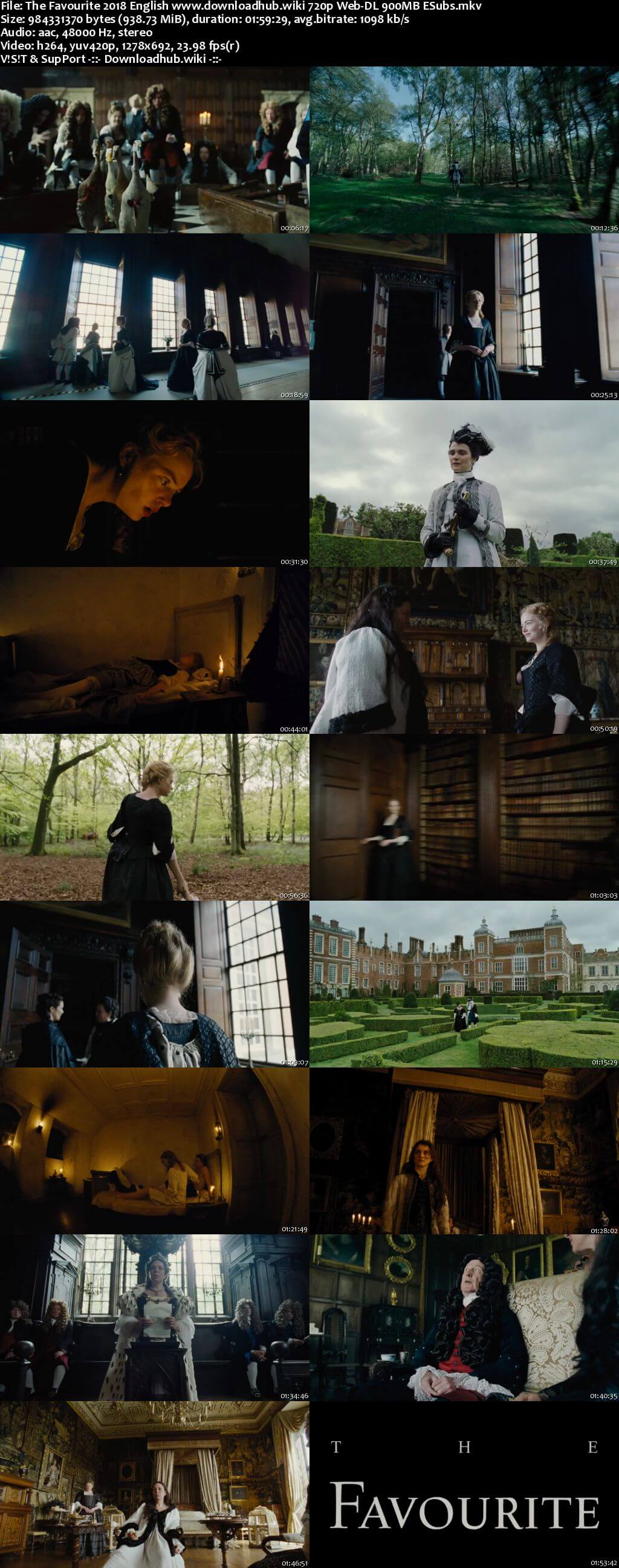 The Favourite 2018 English 720p Web-DL 900MB ESubs