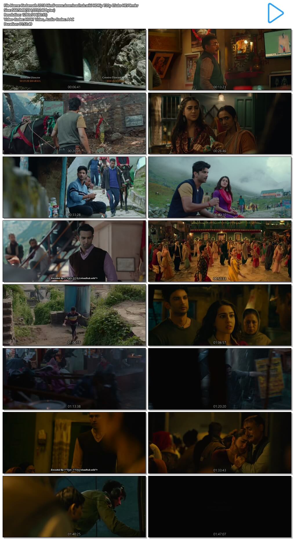 Kedarnath 2018 Hindi 550MB HDRip 720p HEVC