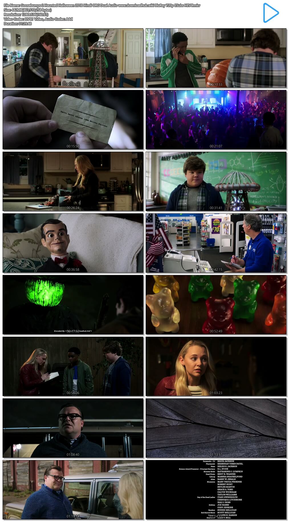 Goosebumps 2 Haunted Halloween 2018 Hindi ORG Dual Audio 450MB BluRay 720p ESubs HEVC