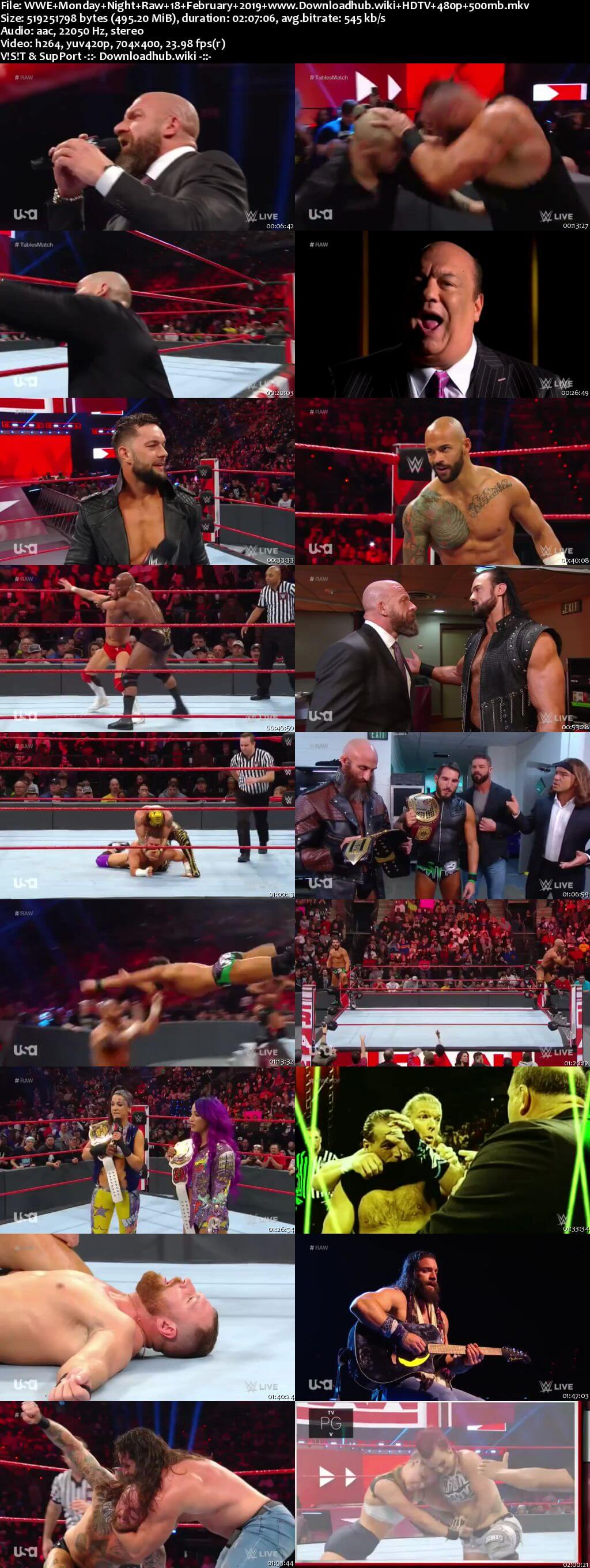 WWE Monday Night Raw 18th February 2019 500MB HDTVRip 480p WWE Monday Night Raw 18th February 2019 500MB HDTVRip 480p
