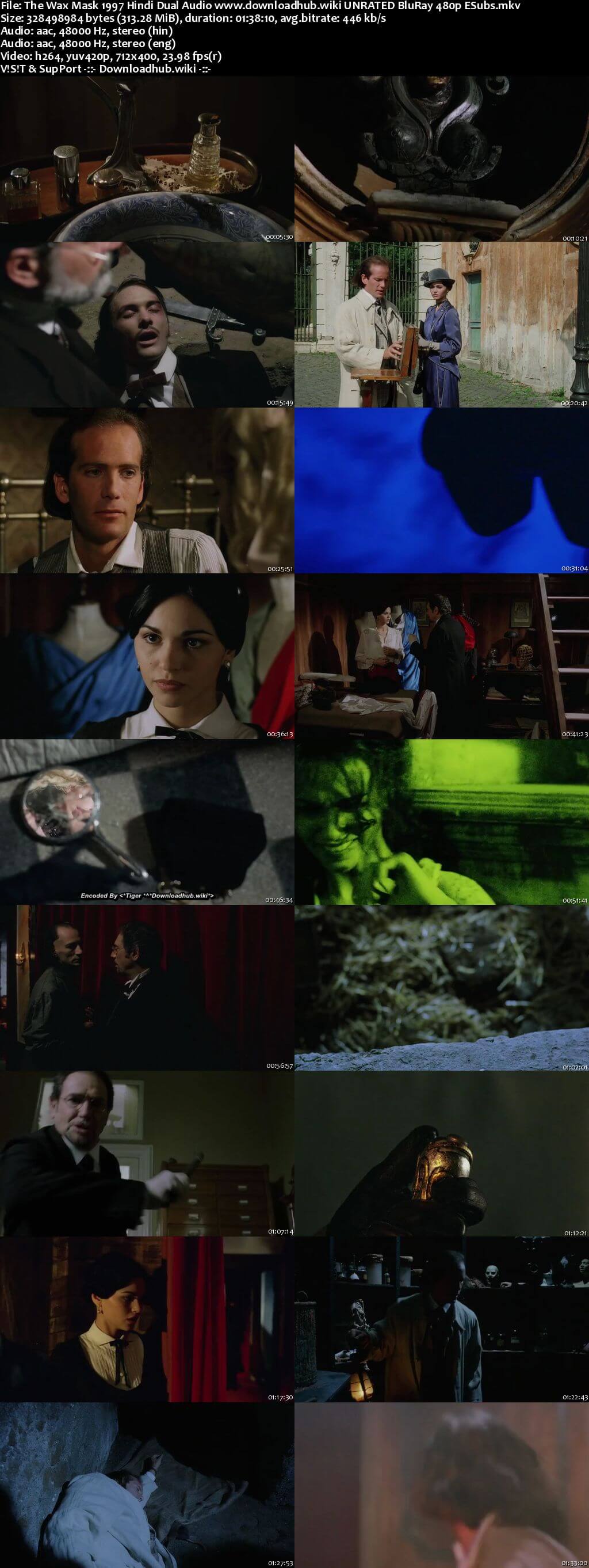 The Wax Mask 1997 Hindi Dual Audio 300MB UNRATED BluRay 480p ESubs