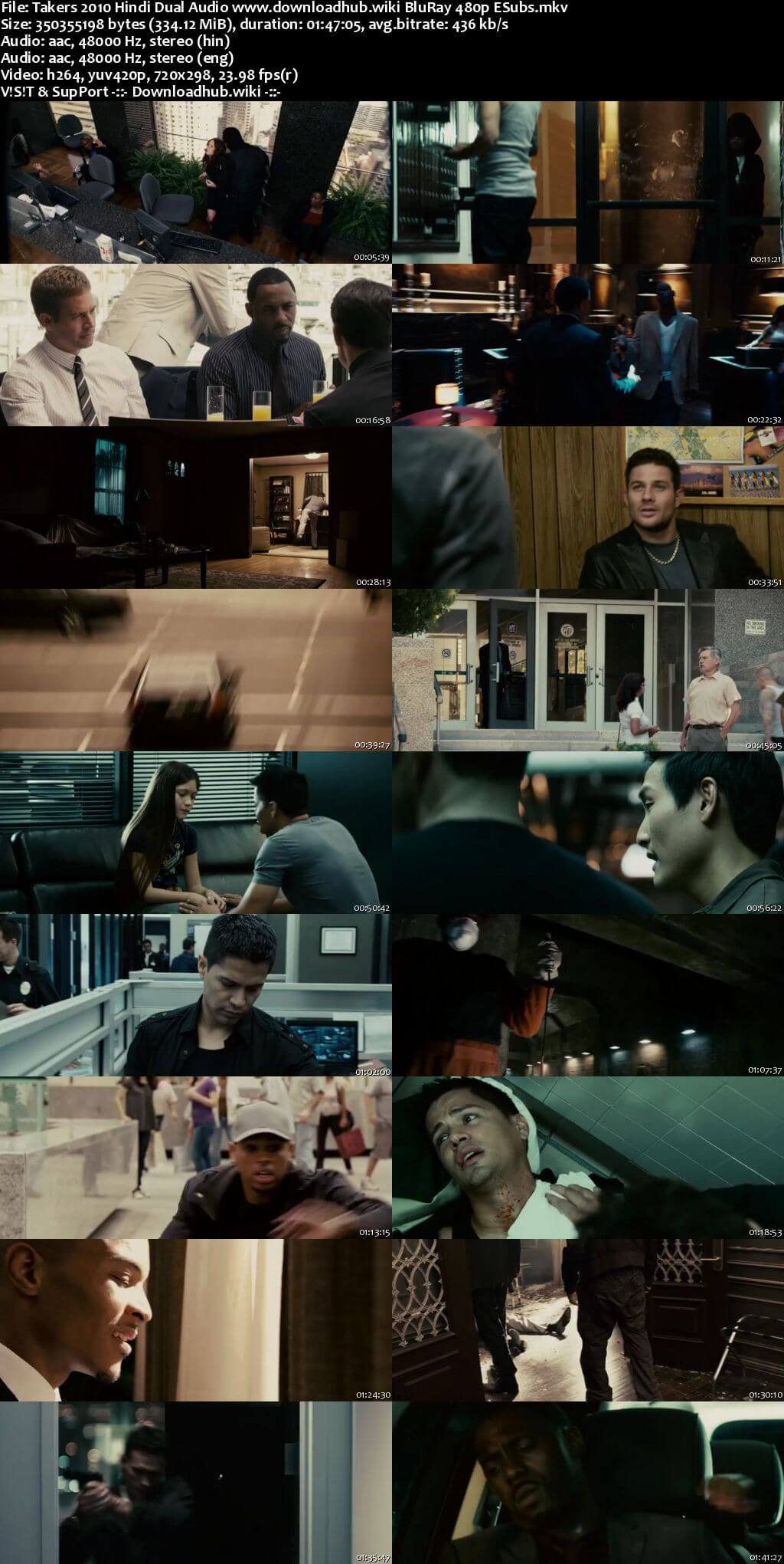 Takers 2010 Hindi Dual Audio 300MB BluRay 480p ESubs Takers 2010 Hindi Dual Audio 300MB BluRay 480p ESubs