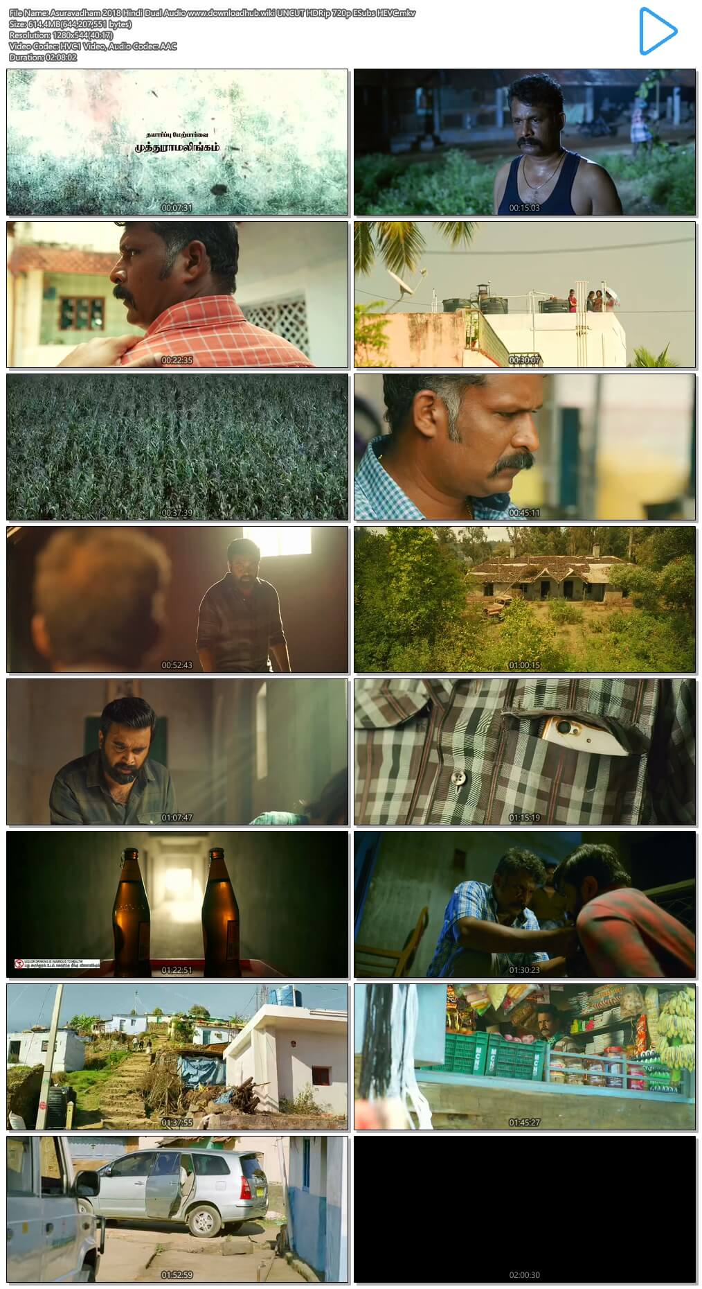 Asuravadham 2018 Hindi Dual Audio 600MB UNCUT HDRip 720p ESubs HEVC