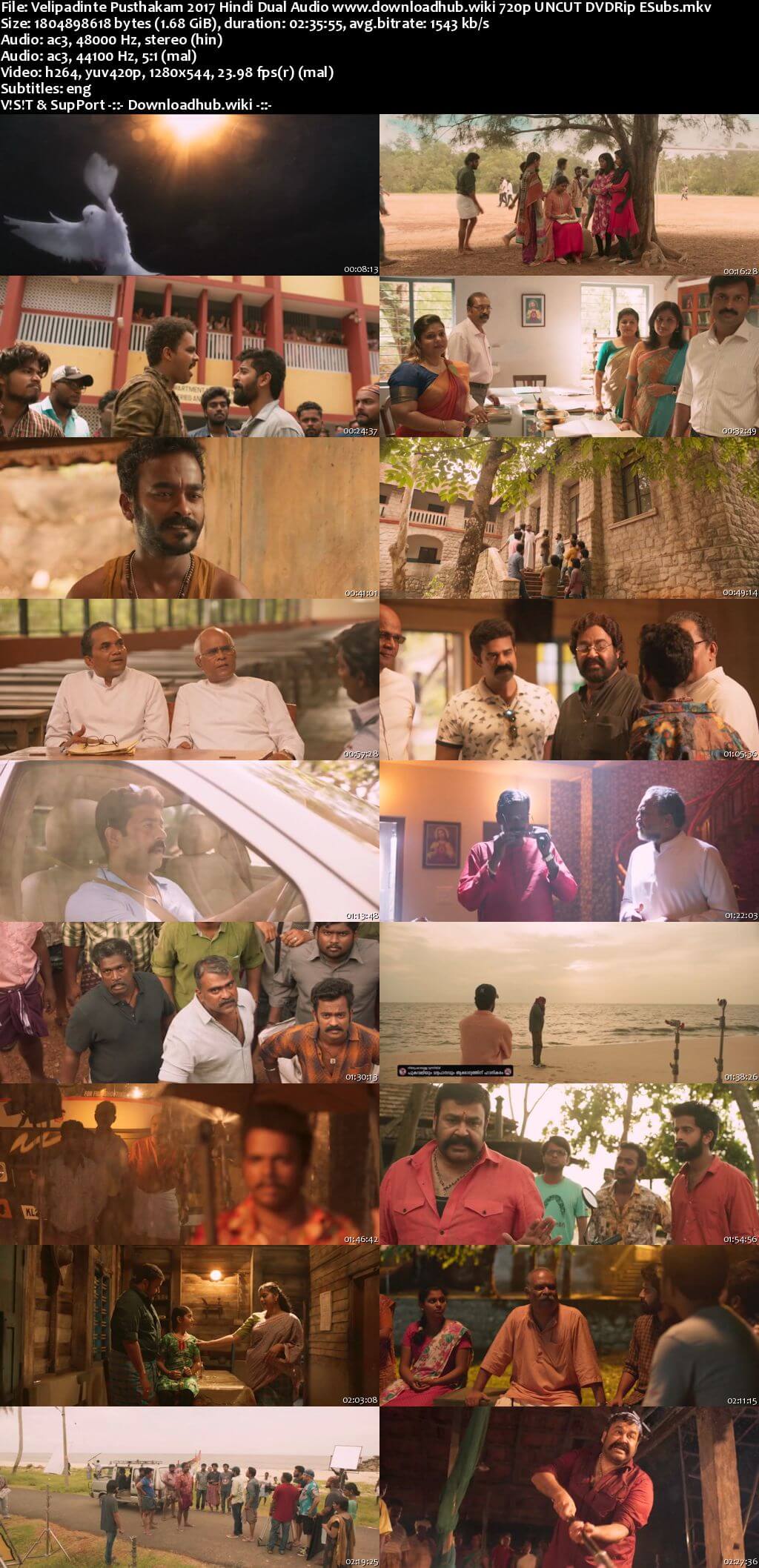 Velipadinte Pusthakam 2017 Hindi Dual Audio 720p UNCUT DVDRip ESubs