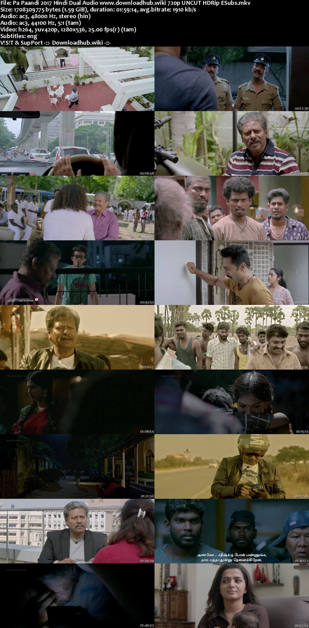 Pa Paandi 2017 Hindi Dual Audio 720p UNCUT HDRip ESubs Pa Paandi 2017 Hindi Dual Audio 720p UNCUT HDRip ESubs