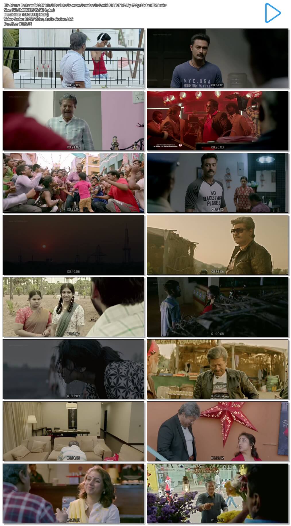 Pa Paandi 2017 Hindi Dual Audio 550MB UNCUT HDRip 720p ESubs HEVC