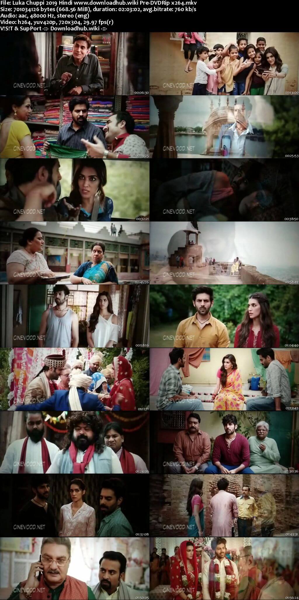 Luka Chuppi 2019 Hindi 700MB Pre-DVDRip x264