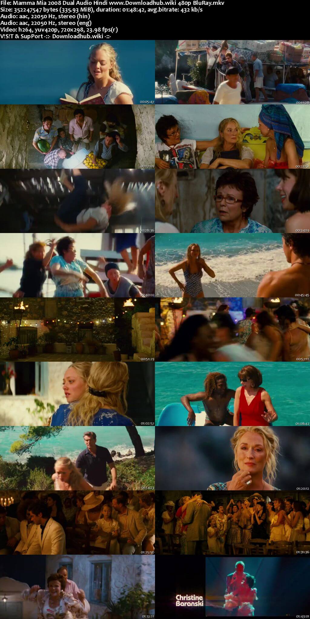 Mamma Mia 2008 Hindi Dual Audio 300MB BluRay 480p ESubs Mamma Mia 2008 Hindi Dual Audio 300MB BluRay 480p ESubs