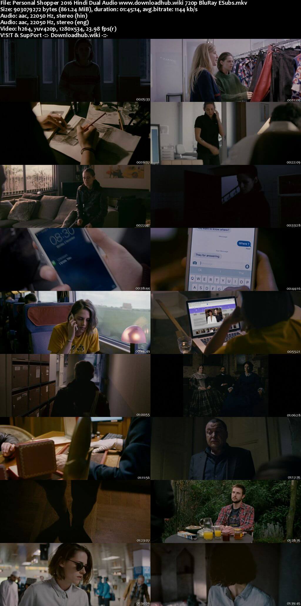 Personal Shopper 2016 Hindi Dual Audio 720p BluRay ESubs