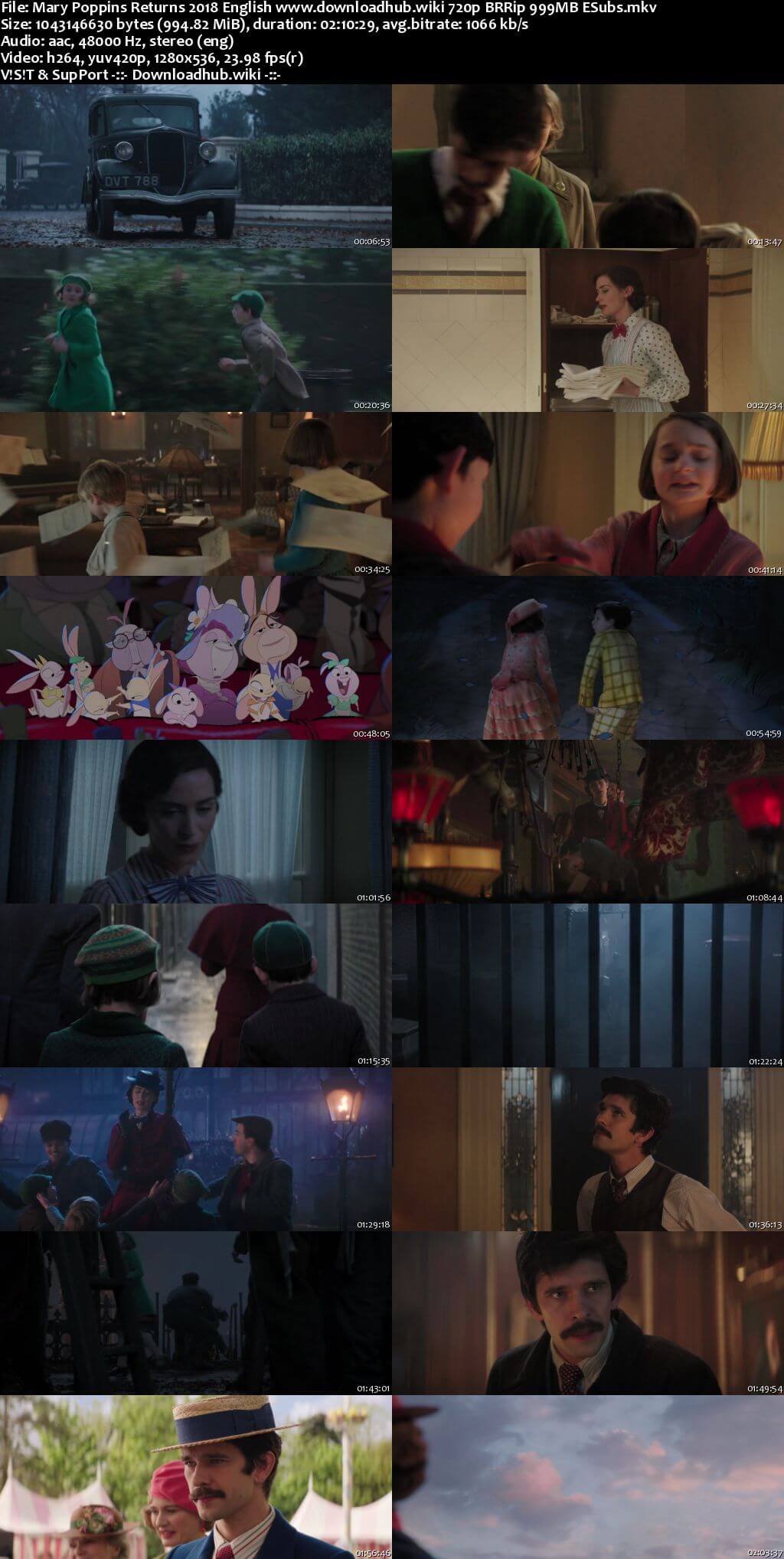 Mary Poppins Returns 2018 English 720p BRRip 999MB ESubs