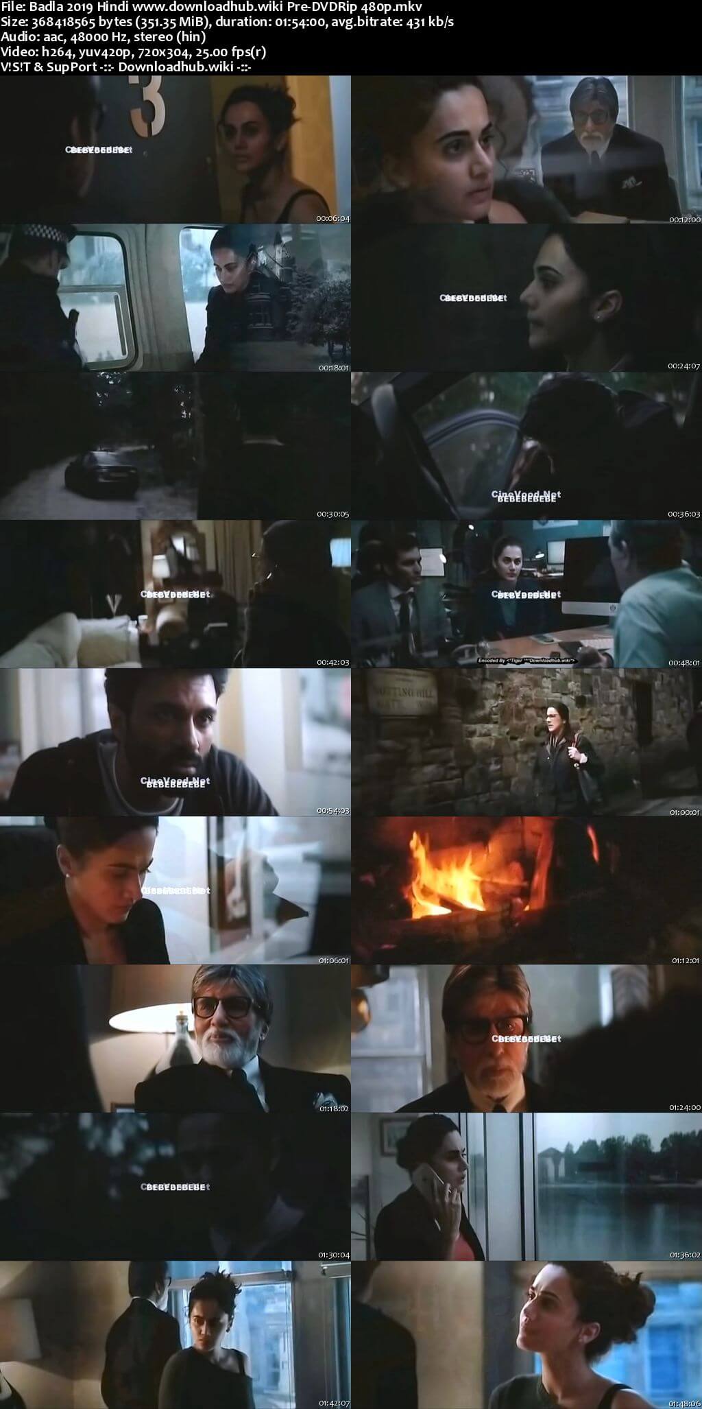 Badla 2019 Hindi 350MB Pre-DVDRip 480p Badla 2019 Hindi 350MB Pre-DVDRip 480p