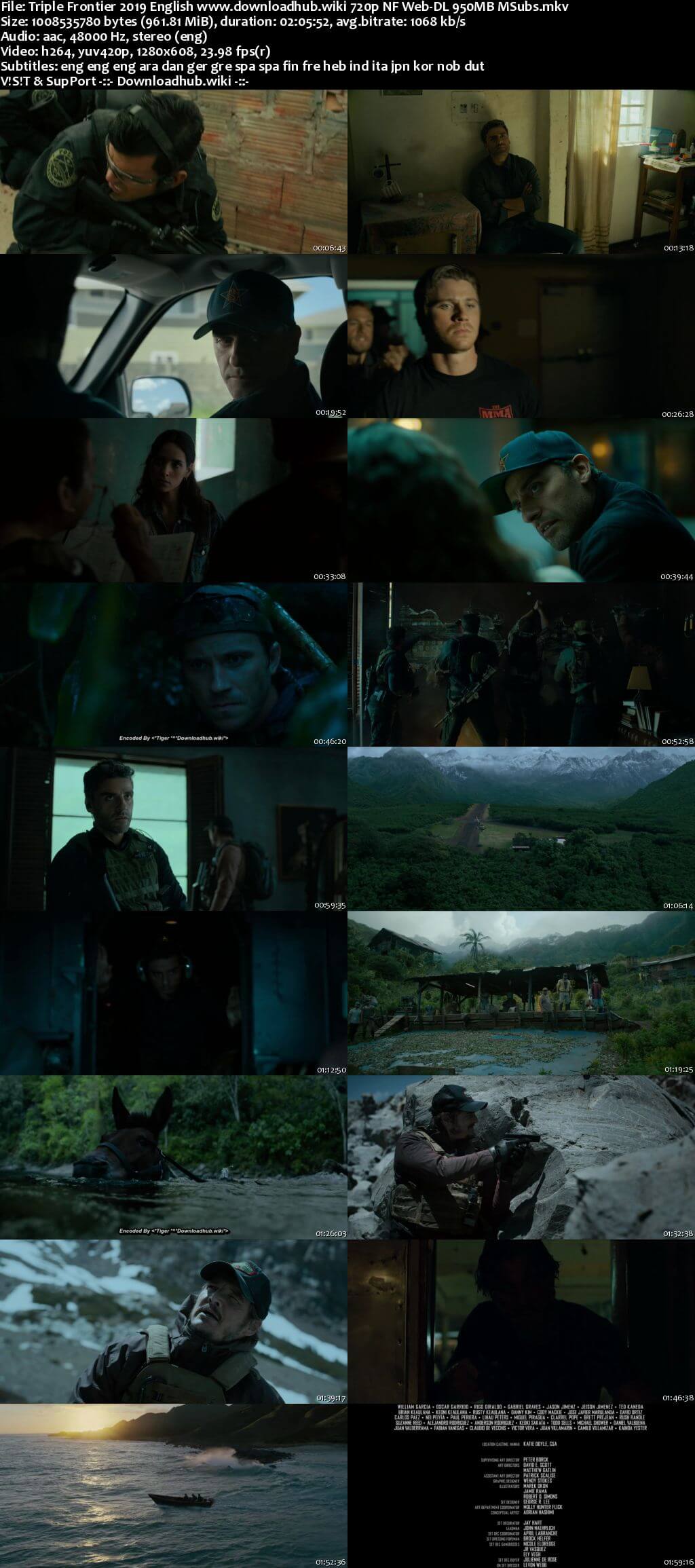 Triple Frontier 2019 English 720p NF Web-DL 950MB MSubs