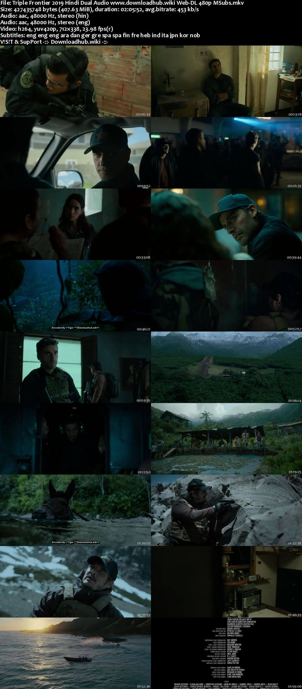 Triple Frontier 2019 Hindi Dual Audio 400MB Web-DL 480p MSubs