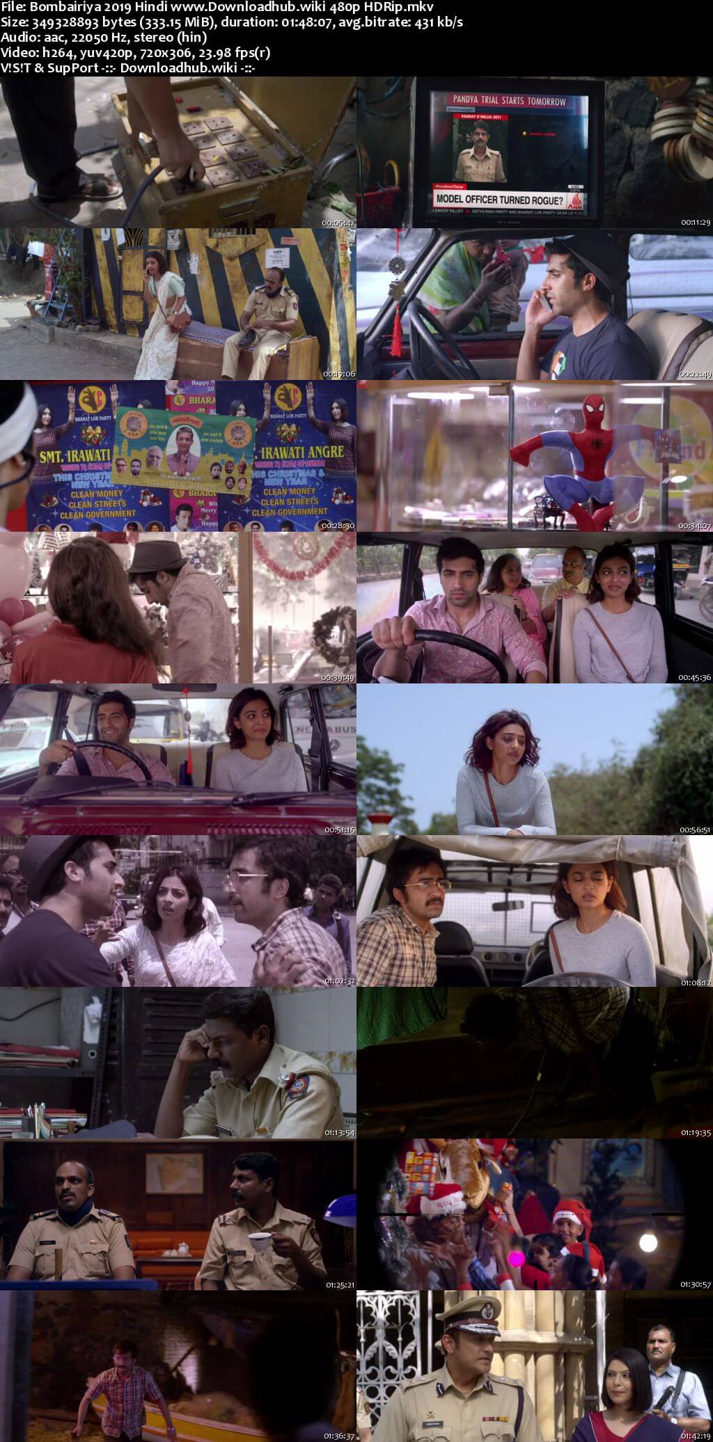 Bombairiya 2019 Hindi 300MB HDRip 480p ESubs