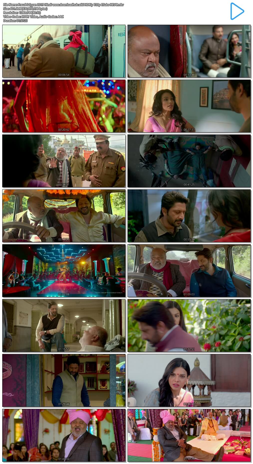 Fraud Saiyyan 2019 Hindi 600MB HDRip 720p ESubs HEVC