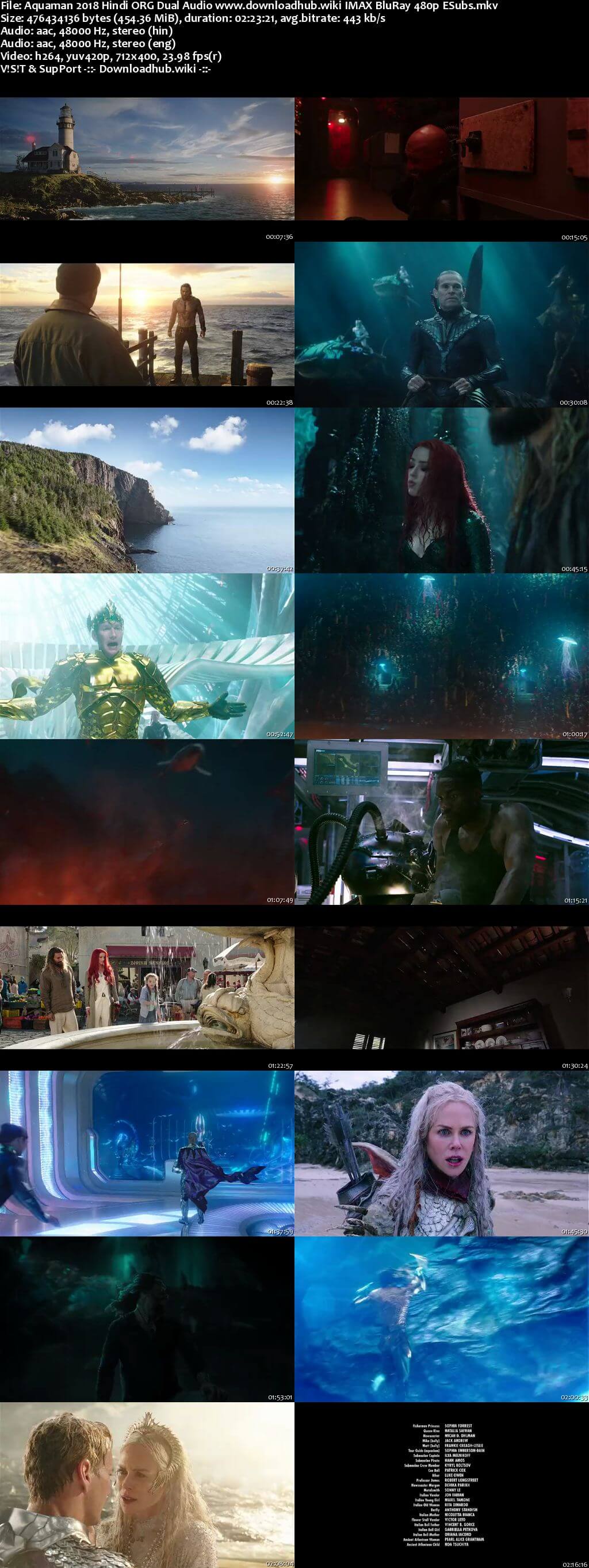 Aquaman 2018 Hindi ORG Dual Audio 450MB IMAX BluRay 480p ESubs