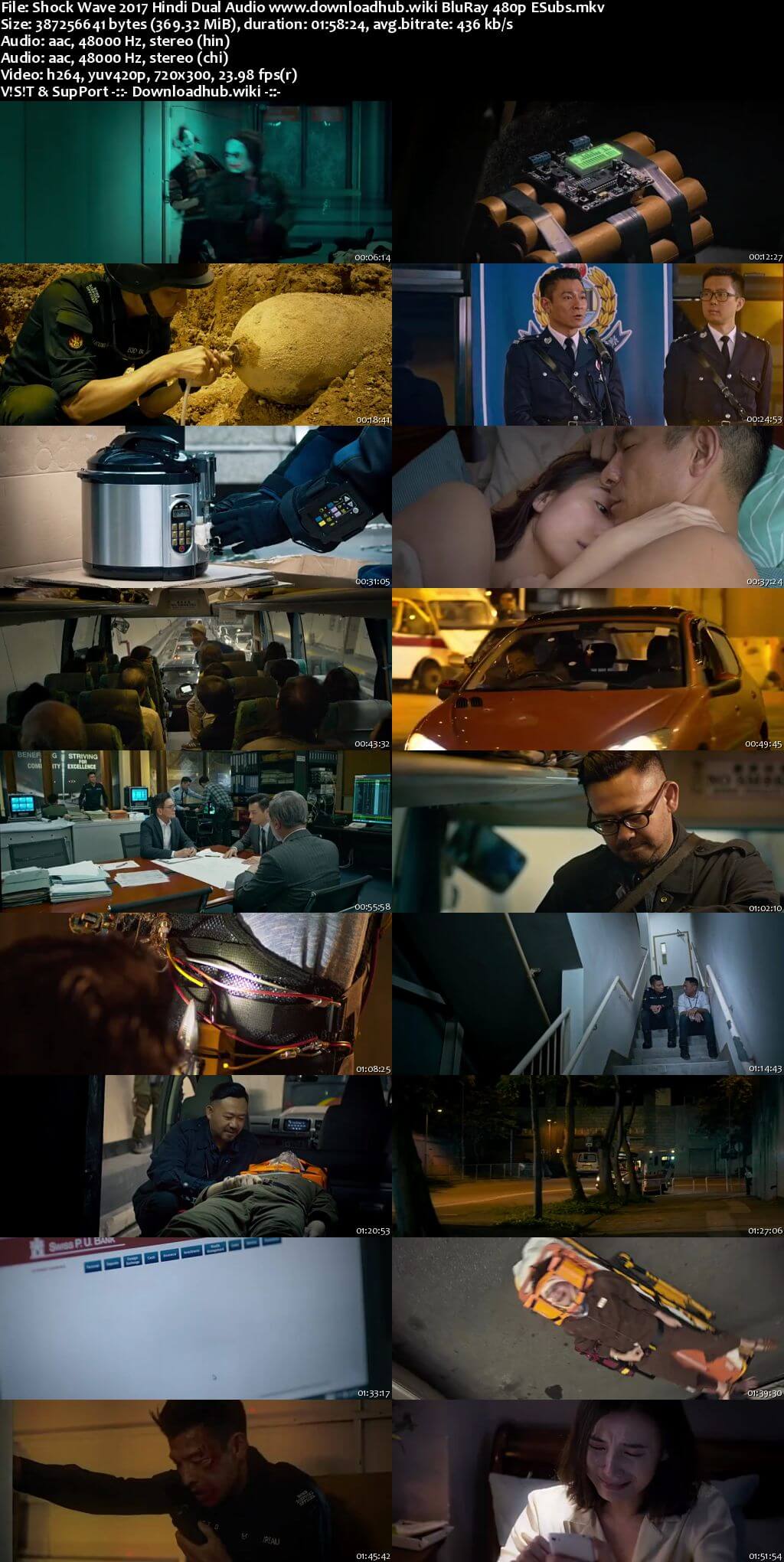 Shock Wave 2017 Hindi Dual Audio 350MB BluRay 480p ESubs
